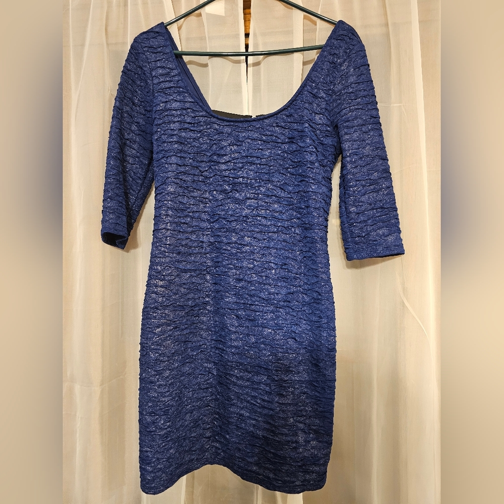 Blue and Gold party dress bodycon size L